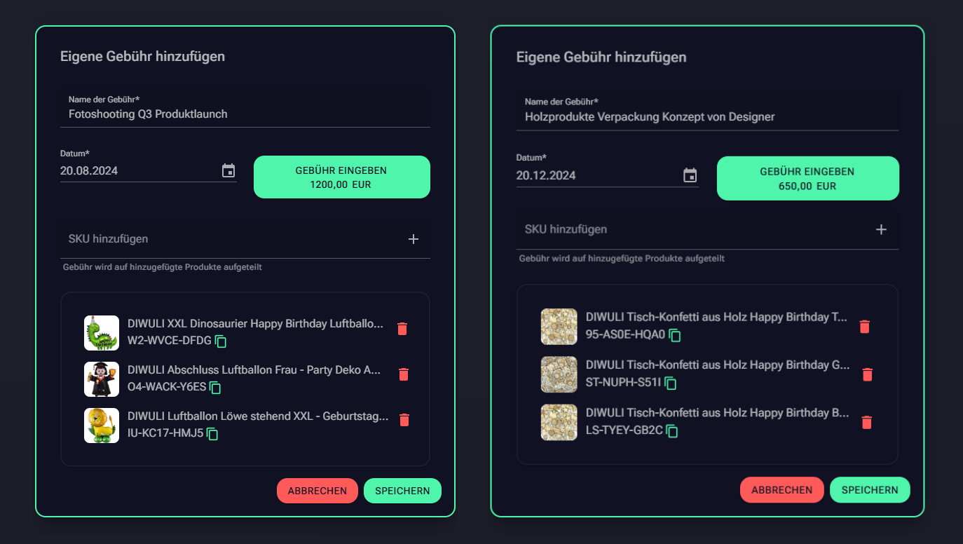 Eigene Gebühren