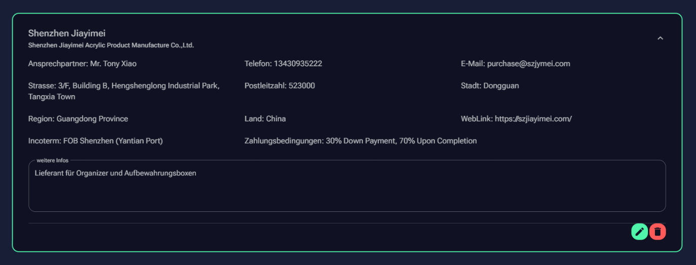 Lieferantenverwaltung